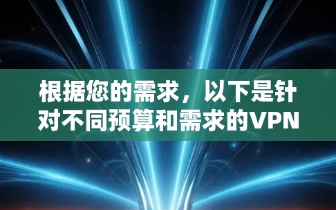 根据您的需求,以下是针对不同预算和需求的VPN服务推荐