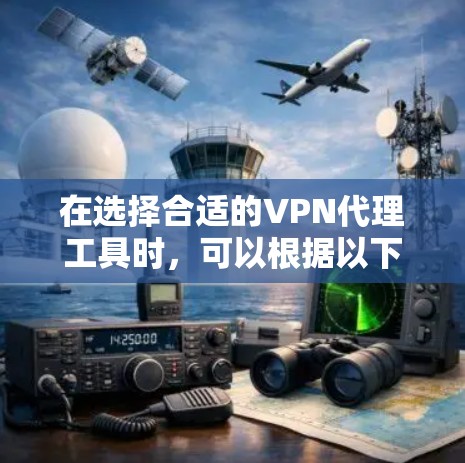 在选择合适的VPN代理工具时，可以根据以下几个关键因素进行评估