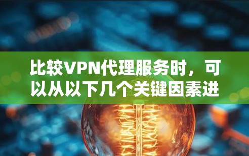 比较VPN代理服务时，可以从以下几个关键因素进行分析，以帮助您做出最佳选择
