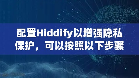 配置Hiddify以增强隐私保护，可以按照以下步骤进行
