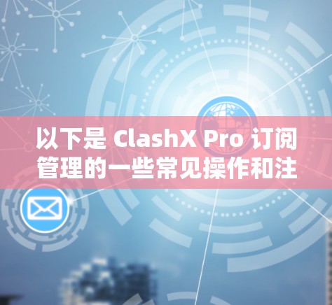 以下是 ClashX Pro 订阅管理的一些常见操作和注意事项