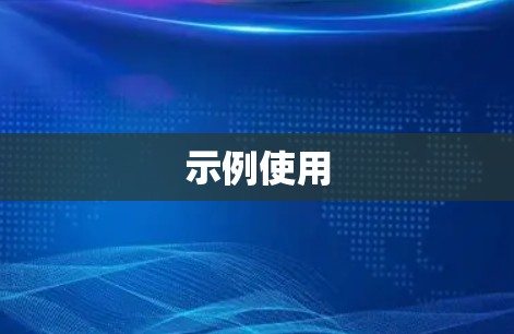 示例使用